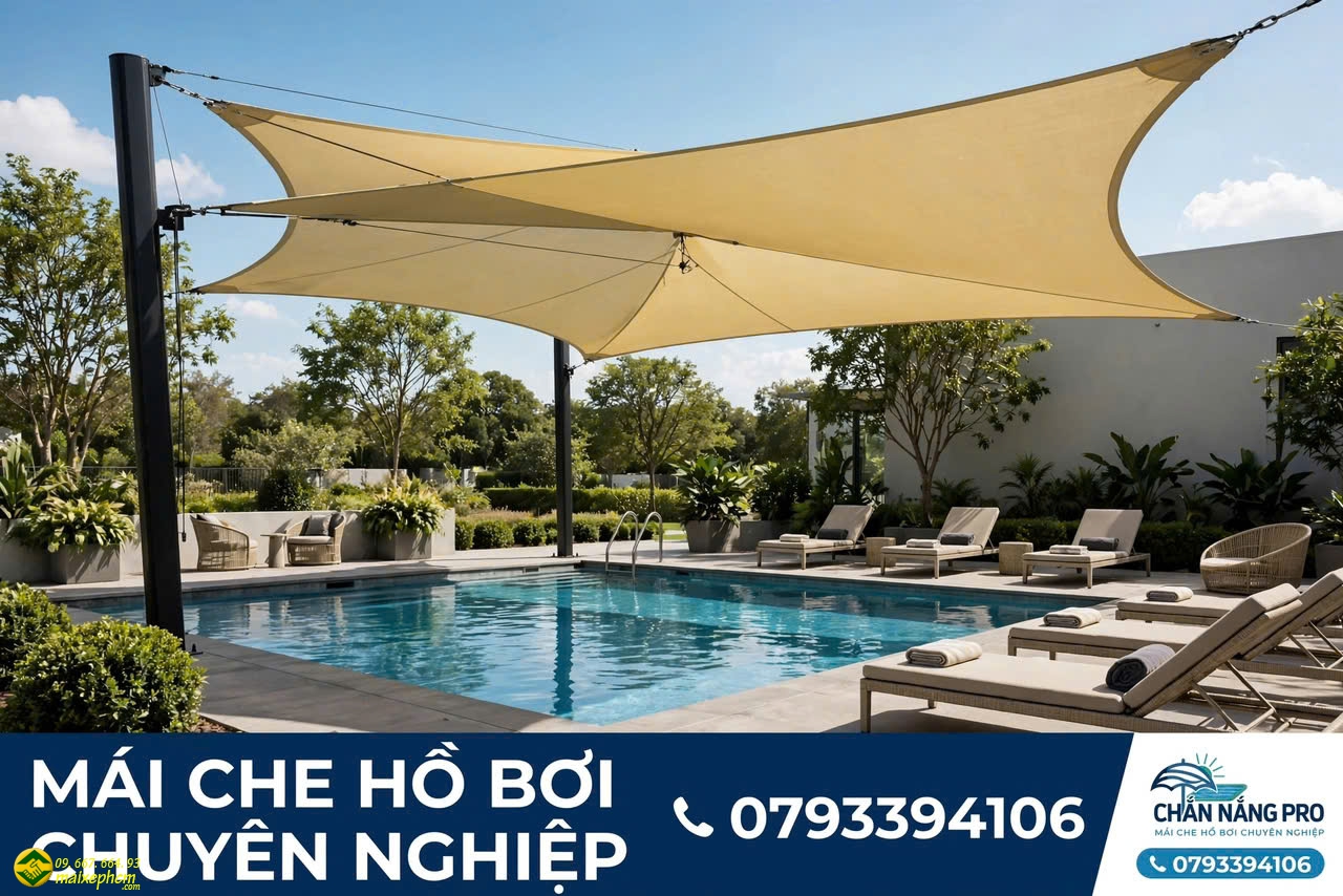 Mái che hồ bơi quận 2 mơi nhất hiện nay